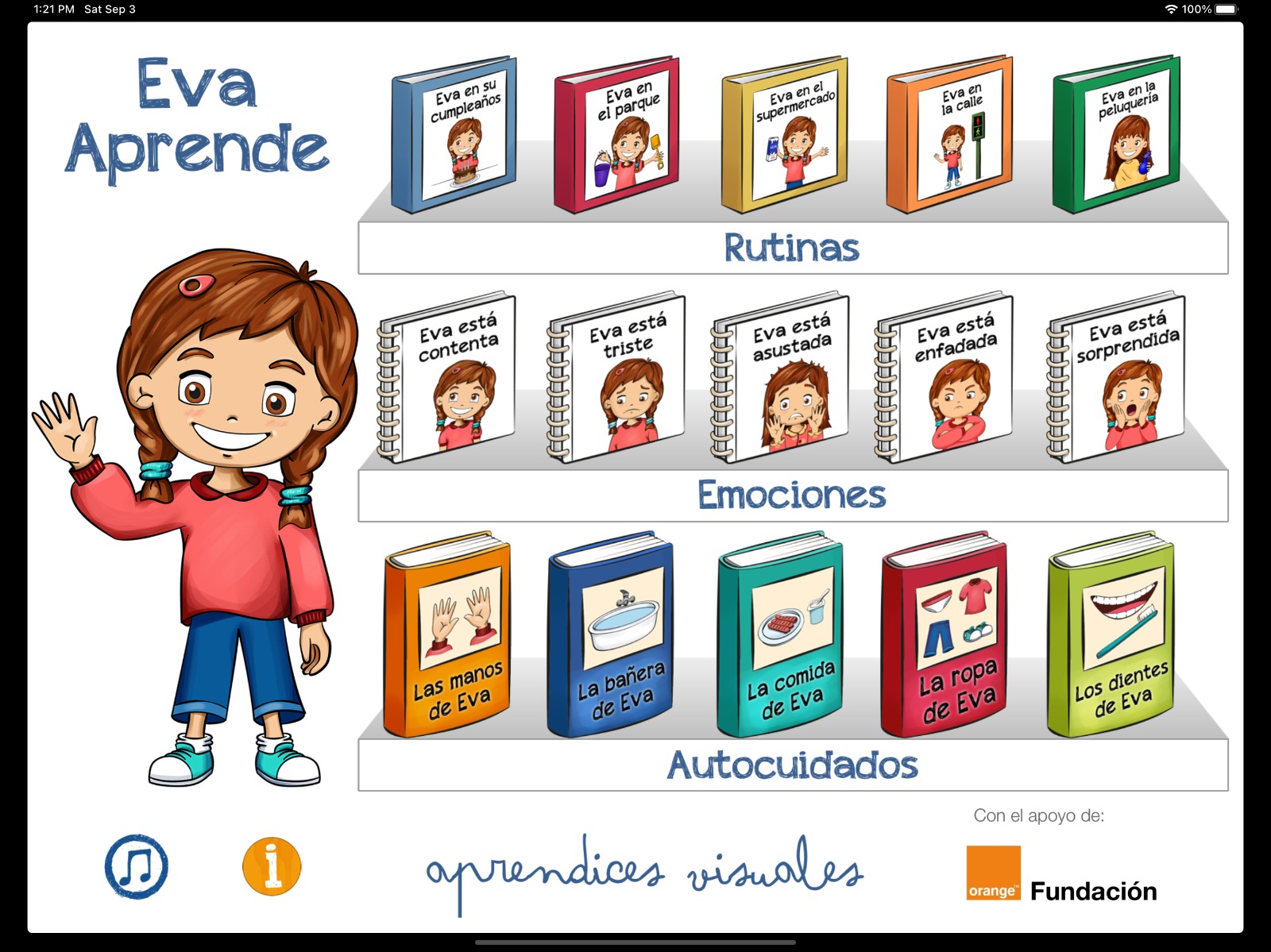 Eva Aprende la aplicación móvil de los cuentos interactivos para niñas