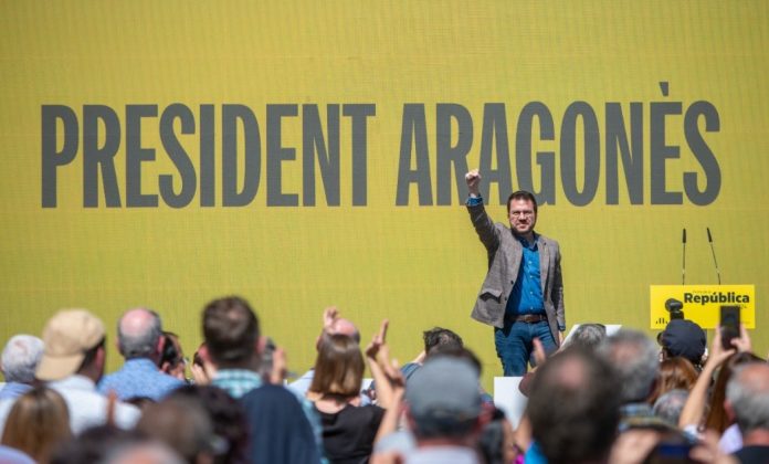 Pere Aragones, en un acto antes de abandonar la Generalitat | Foto de ERC