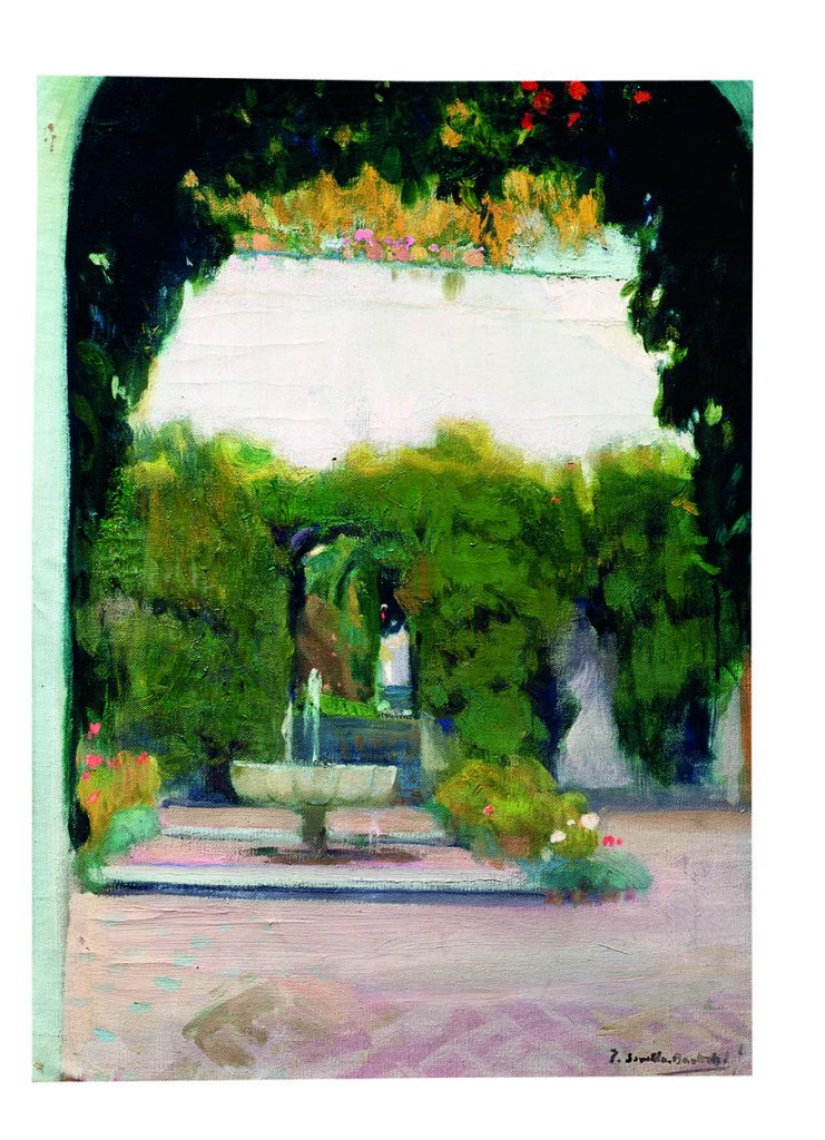 JOAQUÍN SOROLLAJardín del Alcázar de Sevilla, 1918
Óleo sobre lienzo, 70 x 50 cm
Fundación Museo Sorolla, inv. 01145