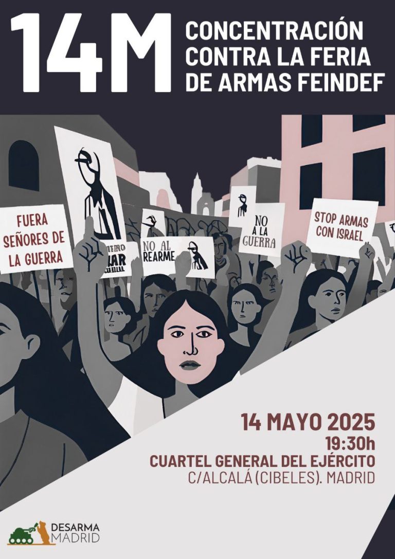 Contra la Feria Internacional de Armas en Madrid (FEINDEF 2025)